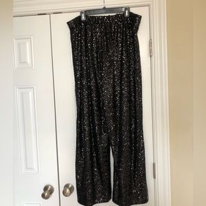 Banana Republic Women's Metallic High-rise Wide-leg Sequin Pant Size XL NWT